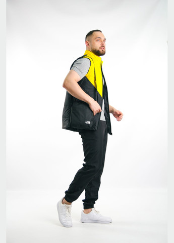 Жовтий демісезонний комплект чоловічий "clip": жилетка жовто-чорна + футболка сіра + штани "president" чорні. барсетка у подарунок! No Brand