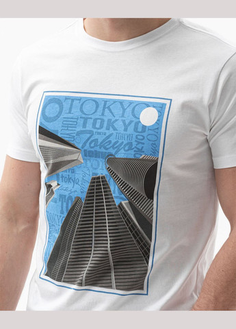 Белая футболка мужская с коротким рукавом Ombre