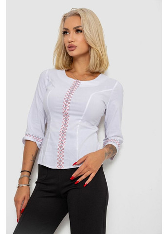 Белая блуза классическая с вышивкой Ager 230R03-2