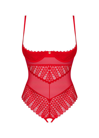 Боди с доступом Ingridia crotchless teddy XL/2XL, красное, открытая грудь - CherryLove Obsessive (340274679)