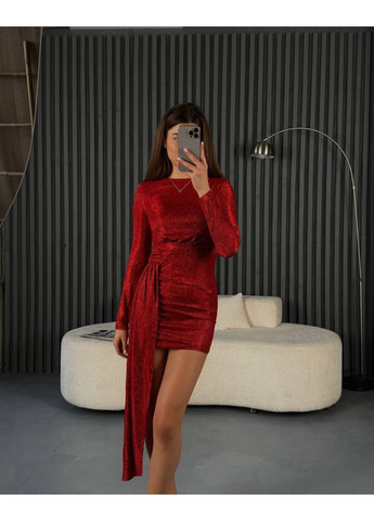 Красное повседневный платье женское Гермес однотонное