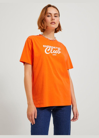 Футболка basic,помаранчевий з принтом,JJXX Jack & Jones - (284665025)