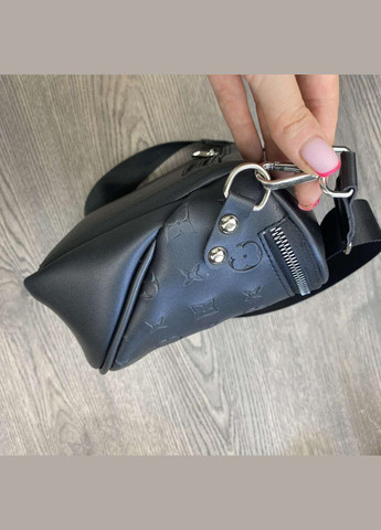 Женская сумка слинг бананка кросс-боди из экокожи черная белая (sku_993) No Brand (330575709)