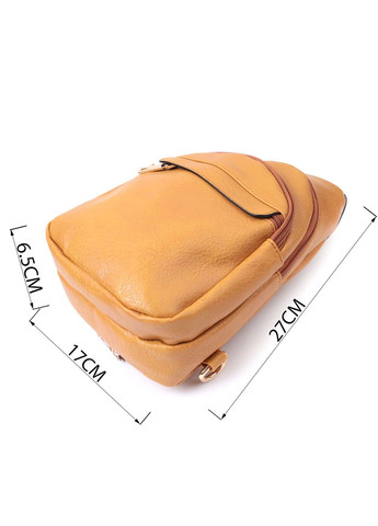 Яркая женская сумка через плечо с отверстием для наушников из экокожи 22788 Желтый Vintage (303877189)