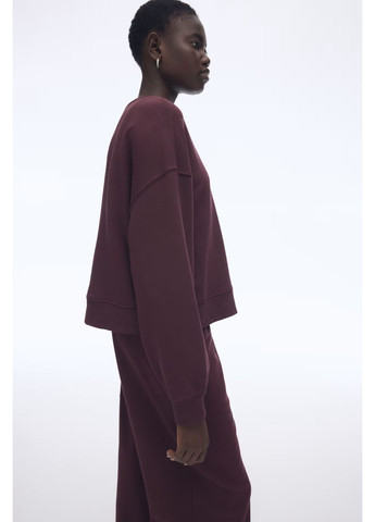 Бордовый свитшот на флисе H&M однотонный (366820298)