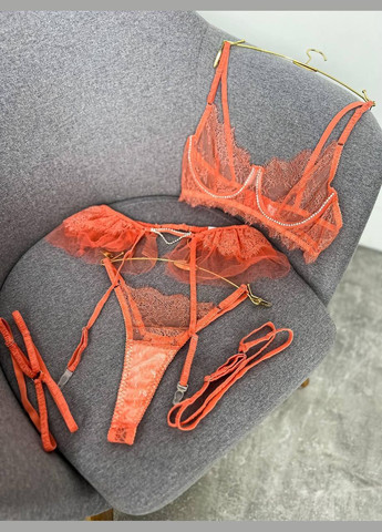 Пудровий демісезонний жіночий комплект нижньої білизни No Brand