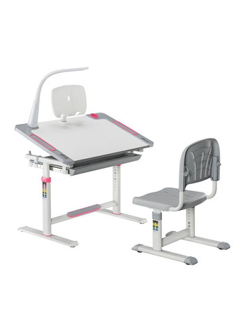 Детская парта-трансформер со стулом с жесткой фиксацией Lupin 800x505x547-727 мм Pink Cubby (353690692)