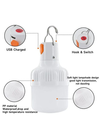 Світлодіодна перезарядна енергоощадна лампа LED USB 12 Вт 12 SMD 2838 No Brand (302242380)