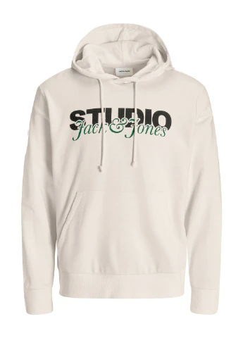 Худи флис,молочный с принтом,JACK&JONES Jack & Jones (372127156)