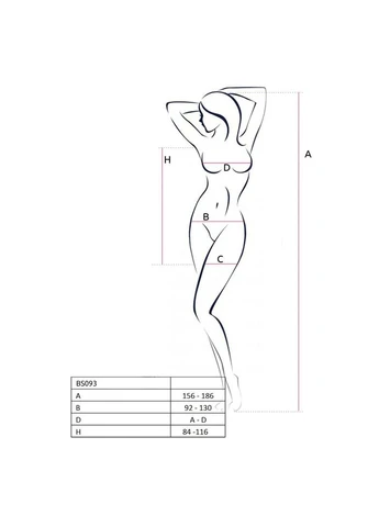 Бодистокинг-платье с глубоким воротником BS093 white - CherryLove Passion белый полиамид, эластан