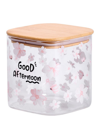 Банка для сыпучих продуктов с бамбуковой крышкой 800 мл емкость для сыпучих стекло HP-34-25 Yiwu (370800382)