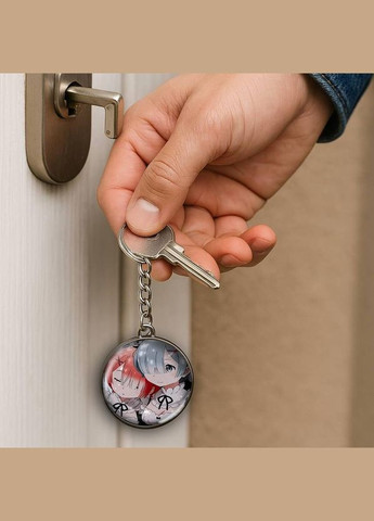 Набор подвеска (кулон) и брелок Аниме Жизнь в альтернативном мире с нуля #01 (подарочный набор) No Brand (332633837)