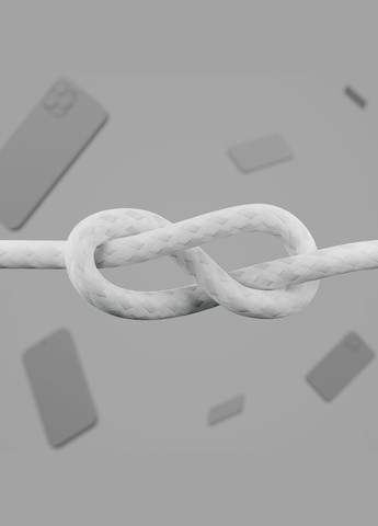 Кабель USB-С - Lightning BRAIDED SILICONE 1m White Belkin (317863741)