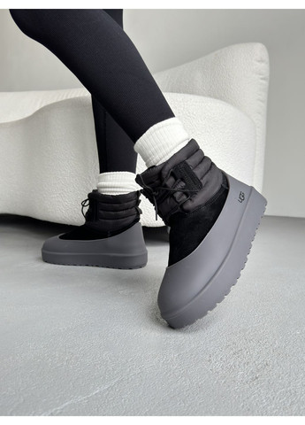 Кроссовки женские и мужские UGG Classic Mini Lace-Up Black | Угі Класік Міні чёрные демисезоны (372463807)