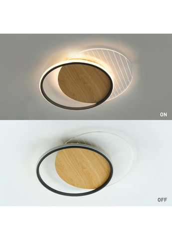 Керована світлодіодна люстра AMATO 60W 2R-APP-400×505×52-BLACK/LIGHT WOOD/CLEAR-220-IP20 ESLLSE (301020836)