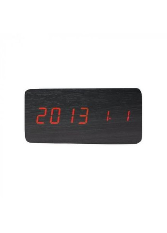 Цифровые светодиодные деревянные часы Часы LED электронные Wooden Clock 862 Черные с красной подсветкой VST (316296261)