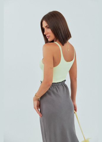 Майка в рубчик с сеточкой на бретелях Lurex — 339433463