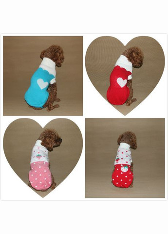 В'язаний акриловий светр для котів Pet Style "Червоне серце" XS No Brand - (323231708)