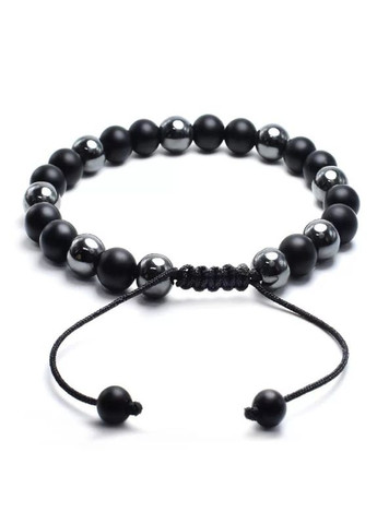 Браслет из шунгита и гематита на стяжке (80058) Hemst (301071057)