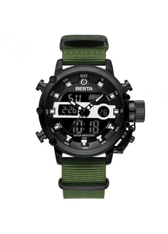 Чоловічий наручний годинник Prof Green з підсвічуванням та будильником Зелений Besta (301536600)