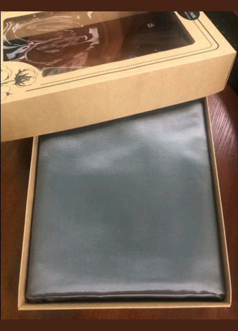 Атласное Серебряно-золотое двуспальное постельное белье 175х210см Moka textile (316632000)