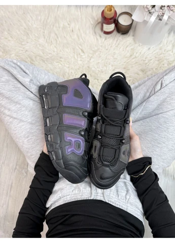 Чорні літні кросівки nike air more uptempo black reflective найк аір мор уптемпо No Brand