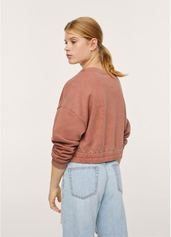 Розовый кофта трикотажная тощие свитшот батник укороченный Mango (368726489)