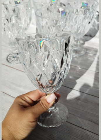 Набор бокалов для вина Ромбы 260 мл 6 шт. Прозрачный S&T (333823713)