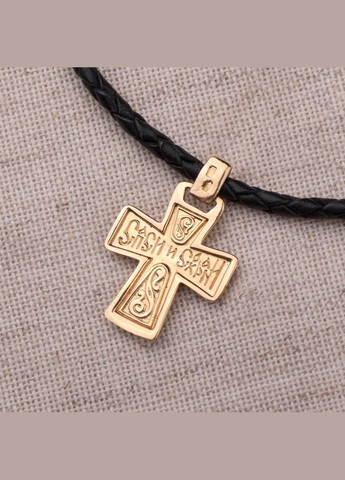 Срібний православний хрестик Спаси і Збережи з позолотою 131757 Oniks (264023510)