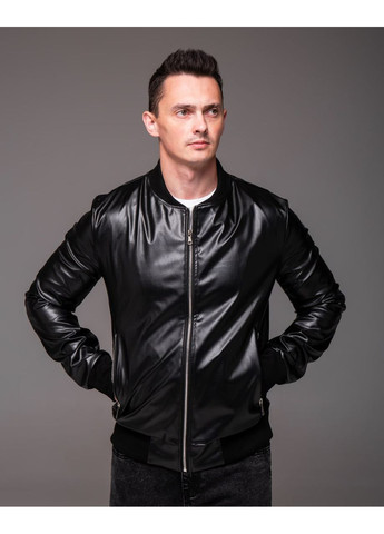 Черная демисезонная куртка бомбер мужская демисезонная No Brand