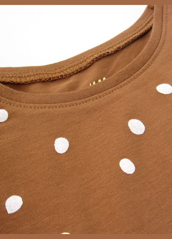 Коричневый демисезонный повседневный лонгслив H&M в горошек