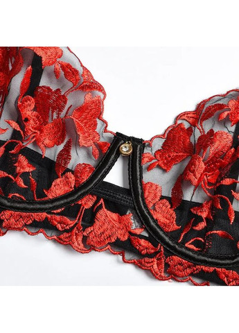 Красный демисезонный кружевной комплект с поясом. кружевное нижнее белье. красное женское нижнее белье с широким поясом для чулок China
