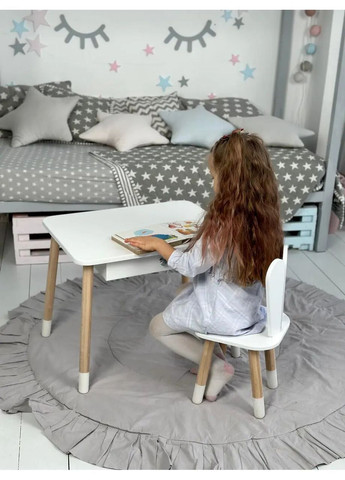 Столик дитячий зі стільцем Зайчик 46x60x45 см Білий (2183841492) No Brand (371687330)