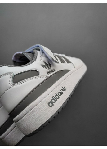 Сірі Осінні кросівки чоловічі adidas forum refined white grey адідас форум No Brand