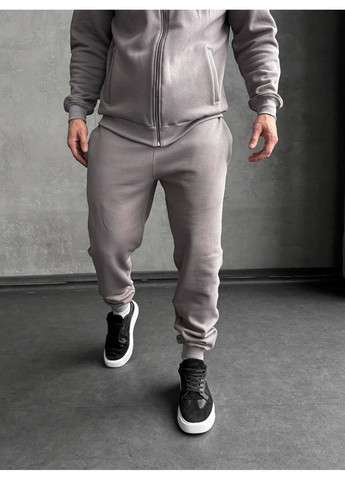 Зимовий чоловічий костюм Brave з начосом світло сірий No Brand (370840559)