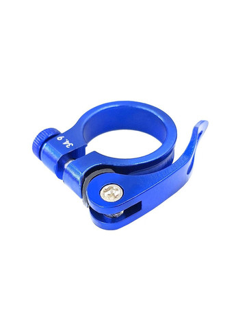 Хомут (замок) підсідельний 34.9 мм алюмінієвий синій (G00004592) No Brand (355802732)