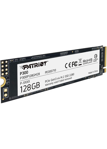 Твердотельный накопитель M.2 128Gb, P300, PCIE 3.0 x4, 3D TLC, 1600/600 MB/s (P300P128GM28) Patriot (315143810)