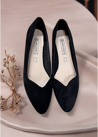 No Brand Туфли женские черные замшевые на низком ходу. черный з натуральная замша, — демисезон (360417490)