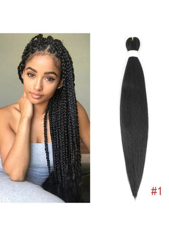 Канекалон Braid однотонний чорний Довжина 65 см Вага 90 г Низькотемпературний 100-150°С 1# Easy EZ (324261515)