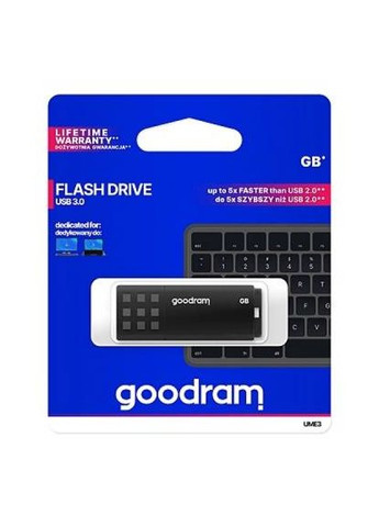 USB флеш накопичувач (UME3-0160K0R11) Goodram 16GB UME3 Black USB 3.0 (366660966)