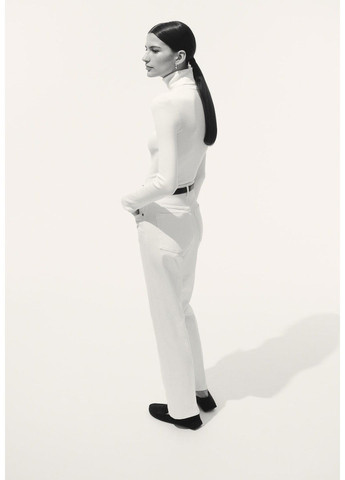 Женские прямые джинсы Straight High (58103) W34 Белые H&M - (321981791)