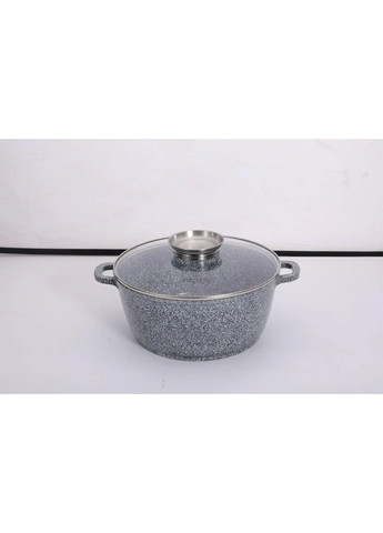 Кастрюля с крышкой BH-7450-24CRM 24 см 4 л серая Bohmann (349224387)