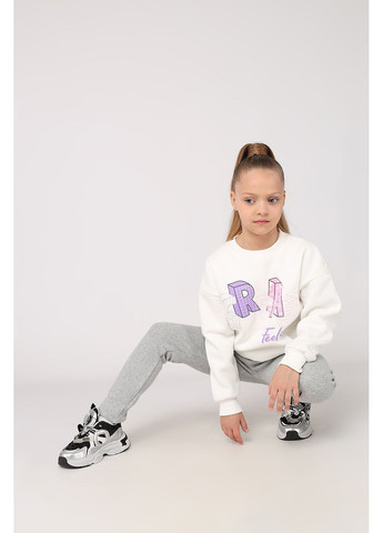 Yuki світшот для дівчинки колір молочний cb-00284507 молочний футер