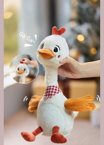 Інтерактивна м'яка іграшка Гуска Танцююча з функцією повторення голосу та музикою Молочний (8604/1) Tumama (339680786)