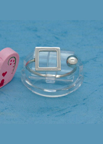 Срібна каблучка "Квадрат і кулька" 17 No Brand (350667557)