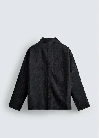 Темно-синяя рубашка однотонная Zara
