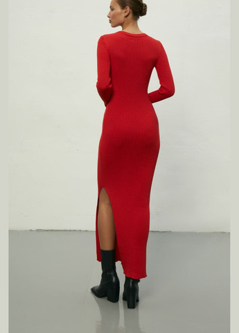 Красное платье с вырезом m-l темно-серый 2003 Papaya