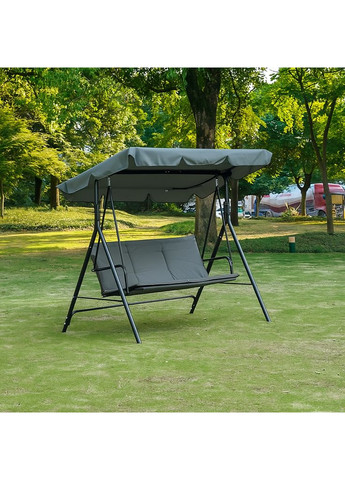 Водонепроницаемые качели с подушками на 3 человека Серая LEOBRO (360398318)