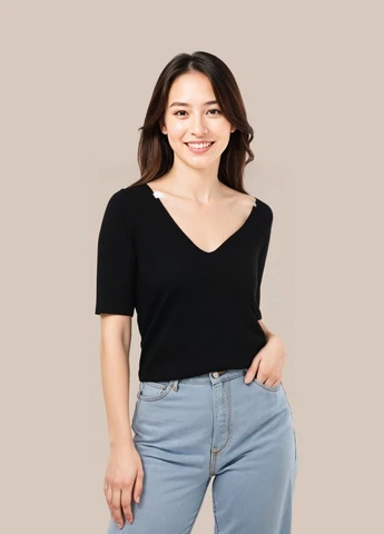 Чёрная блуза Monki