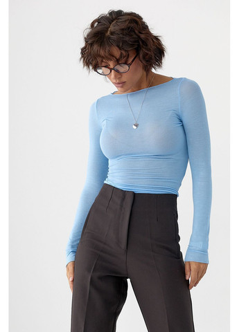 Приталений лонг у сітку – блакитний колір Lurex (361056695)